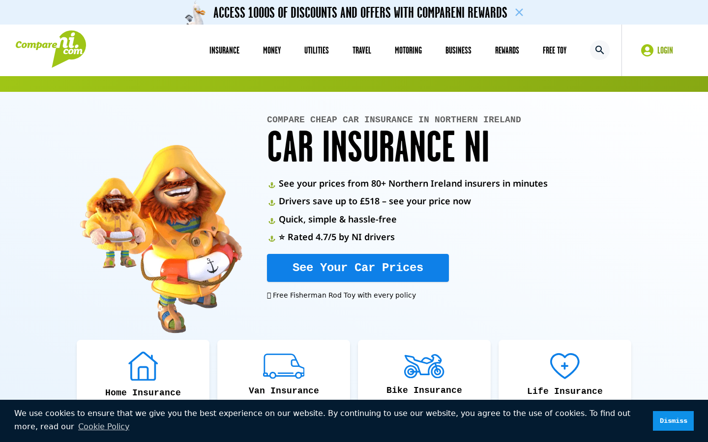 CompareNI.com homepage